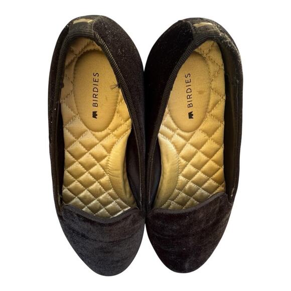 Birdies Starling Flat Black Velvet Women size 7 - Picture 5 of 7